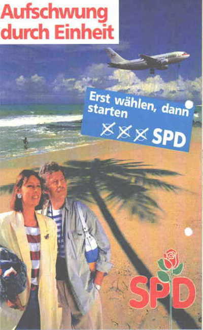 Wahlplakat der SPD der DDR: Aufschwung durch Einheit