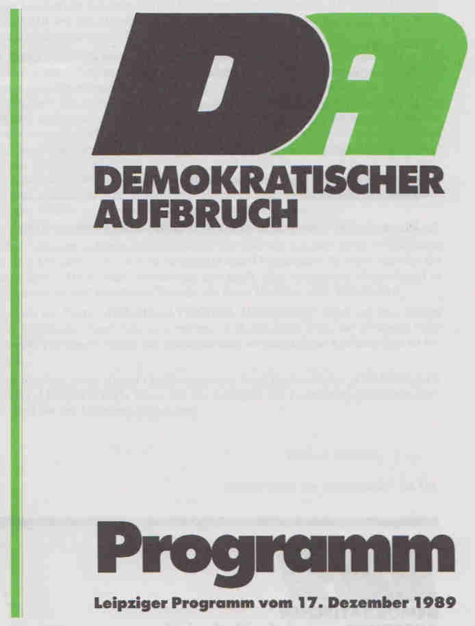 Demokratischer Aufbruch, Leipziger Programm vom 17.12.1989