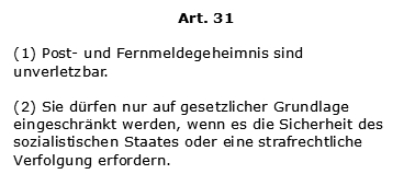 Verfassung der DDR Artikel 31